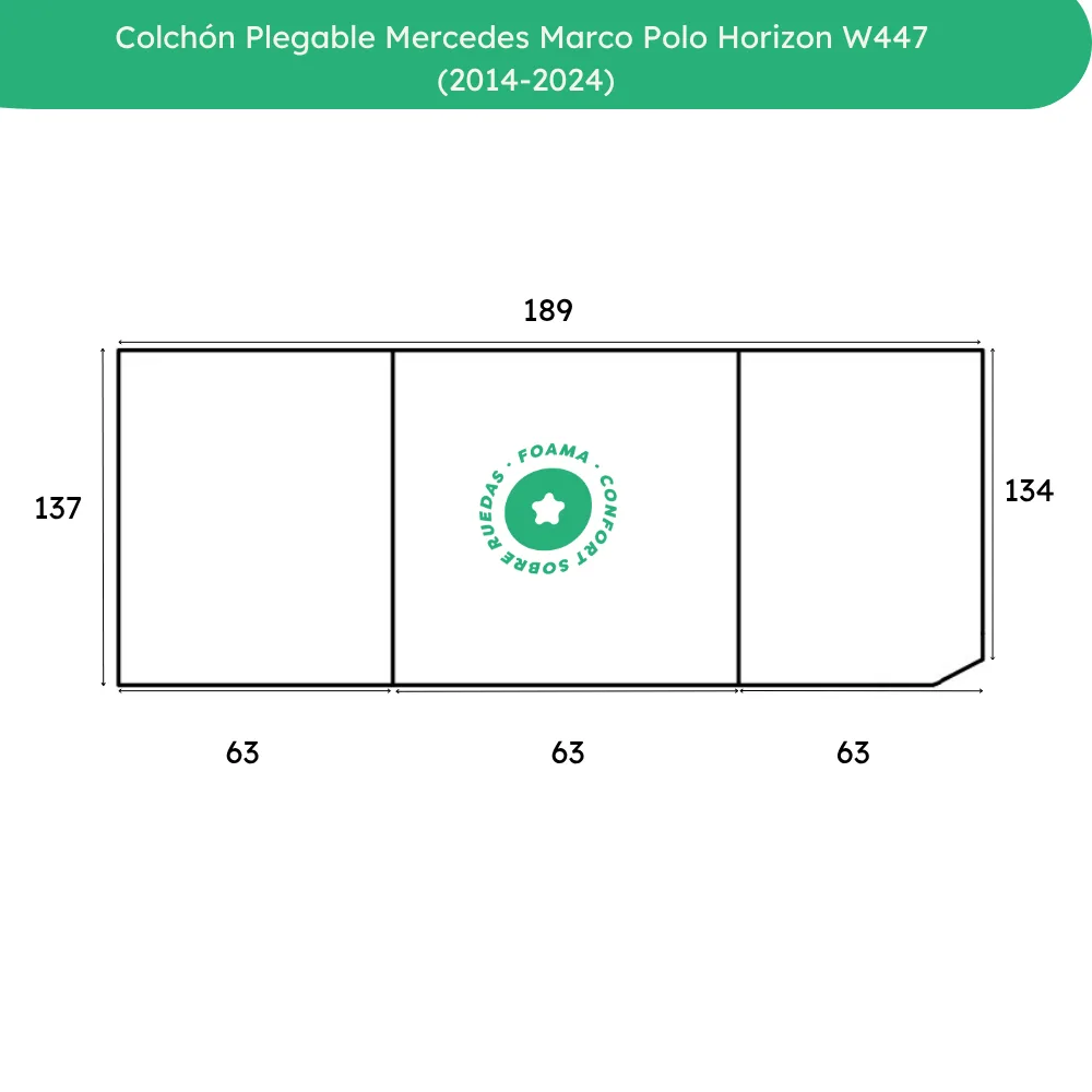 Colchón Plegable Mercedes Marco Polo Horizon W447 (2014-2024) 2
